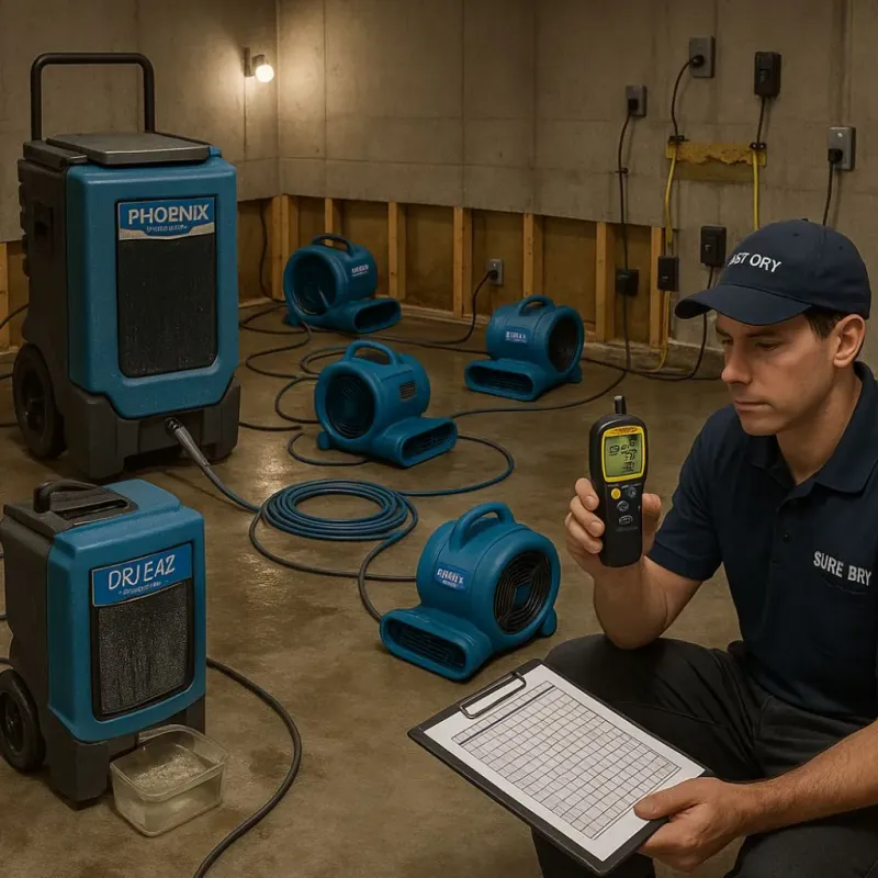 Structural Drying and Dehumidification process in Keyser, WV